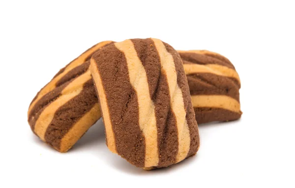 Läcker choklad randig cookies — Stockfoto