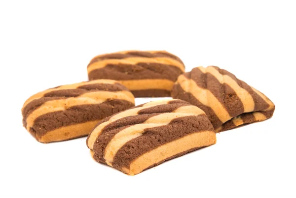 Läcker choklad randig cookies — Stockfoto