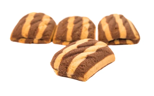 Läcker choklad randig cookies — Stockfoto