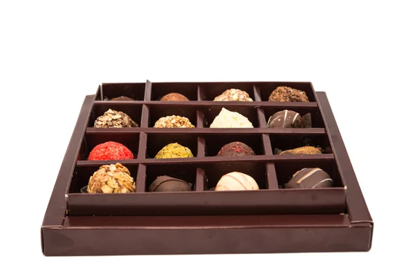Kutu çikolata truffles — Stok fotoğraf