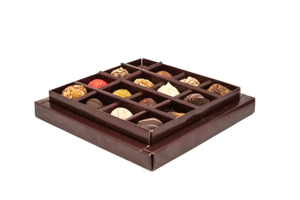 Kutu çikolata truffles — Stok fotoğraf