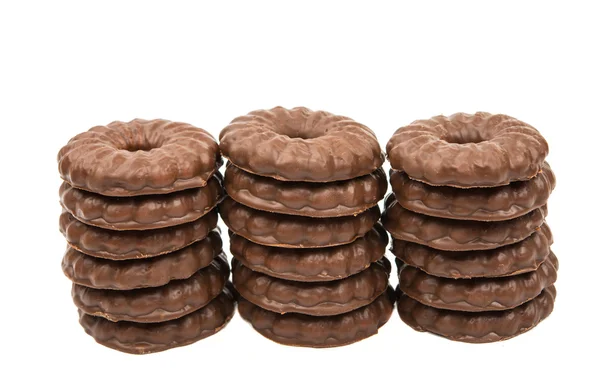 Biscoitos anéis de chocolate — Fotografia de Stock