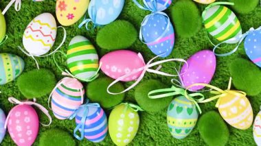 Paskalya yumurtalarının yakın çekim videosu