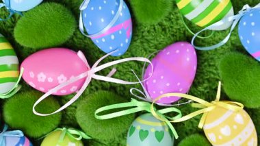 Paskalya yumurtalarının yakın çekim videosu