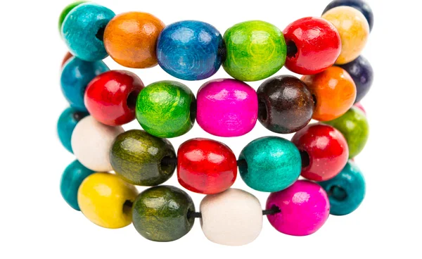Colored wooden beads — Stock Photo, Image