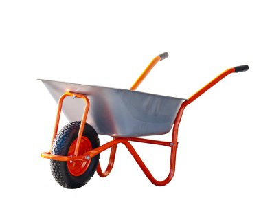 Bahçe arabası beyaz arkaplanda izole edilmiş