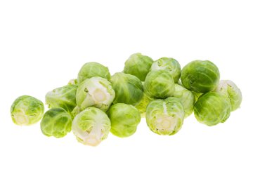 Beyaz arkaplanda Brüksel lahanası