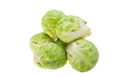 Beyaz arkaplanda Brüksel lahanası