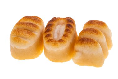 Beyaz arka planda izole edilmiş İspanyol tatlı badem ezmesi