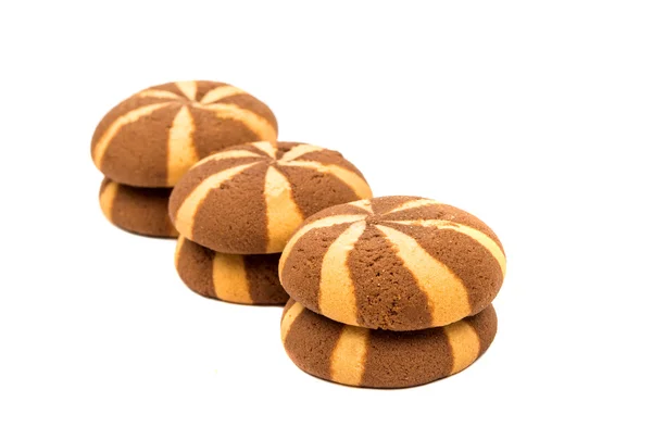 Νόστιμα μπισκότα σοκολάτας ριγέ — Φωτογραφία Αρχείου