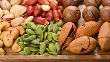 Fındık karışımının yakın çekim videosu.