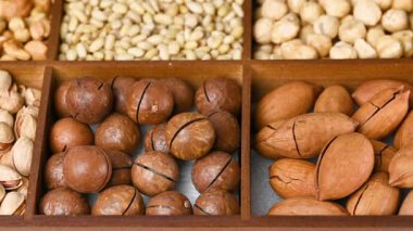 Fındık karışımının yakın çekim videosu.