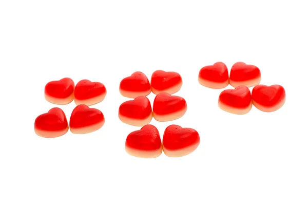 Red jellies hearts — Stock Photo, Image