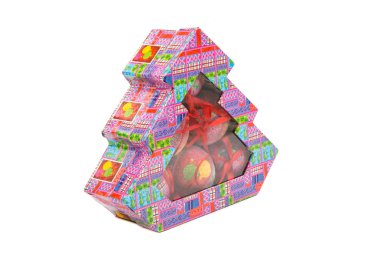 Christmas toys in a box clipart