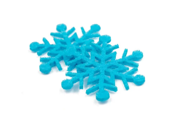 Blue snowflake made of felt — Stock Photo, Image