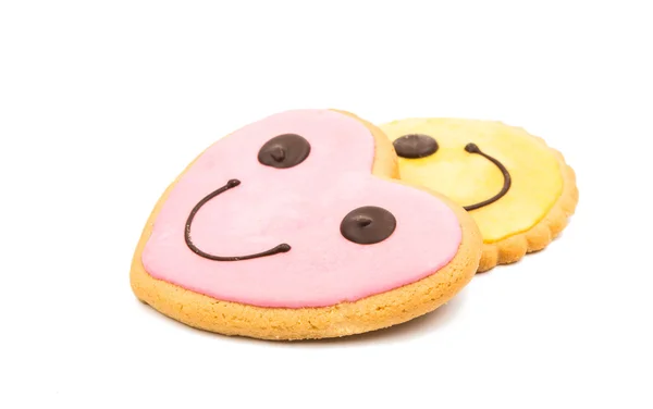 Biscuits cardiaques souriants — Photo