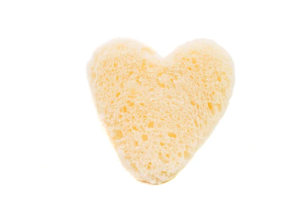 Bread heart on white background — Stock Photo, Image