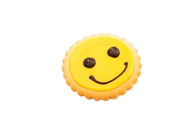 Gele Smiley koekje — Stockfoto