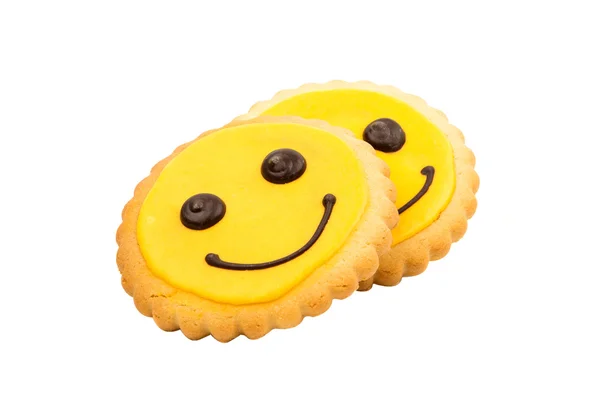 Gele Smiley koekje — Stockfoto