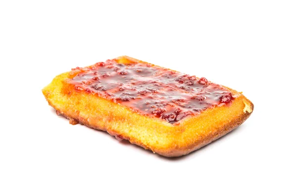 Biscuit waffles with raspberry jam — Stock Photo, Image