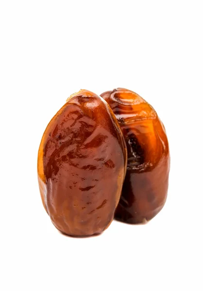 Dates fraîches sur fond blanc — Photo