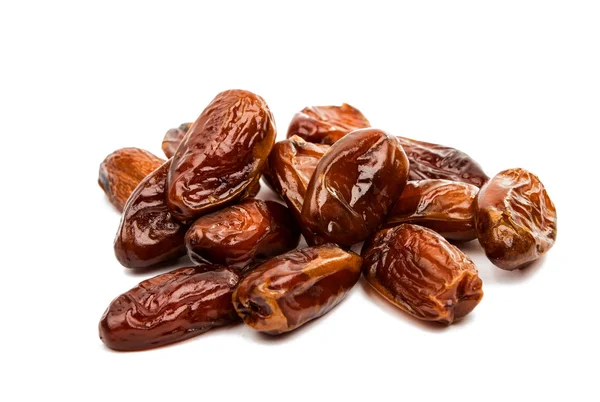 Dates fraîches sur fond blanc — Photo