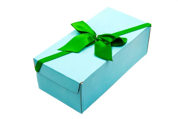 Blue gift box — Stock Photo, Image