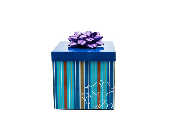 Blue gift box — Stock Photo, Image