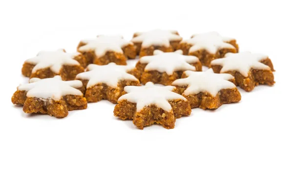 Christmas star shaped cookie with white icing — Stock Photo, Image