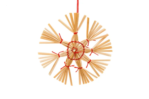 Straw christmas ornament, handmade — Stock Photo, Image