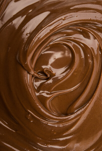Close up photo of chocolate flow