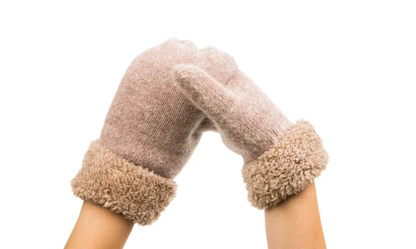 Теплые перчатки из шерсти — стоковое фото