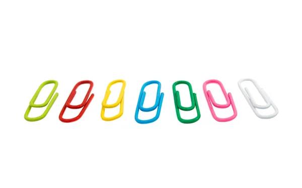 Colored paper clips isolated — Stock Photo, Image