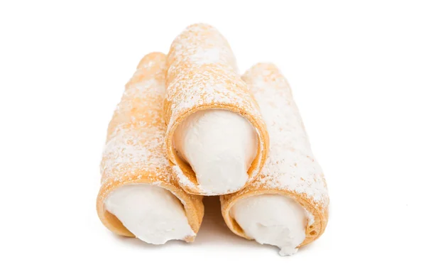 Puff rolls with cream — Stock Photo, Image