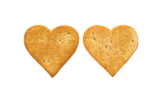 Galletas corazón aislado — Foto de Stock