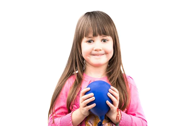 一个女孩与气球的肖像 — 图库照片