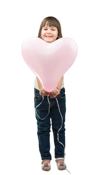 Bir balon bir kızla portresi — Stok fotoğraf