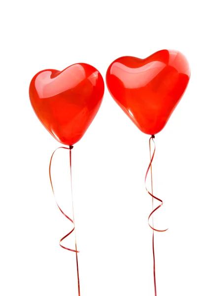 Balões de coração vermelho — Fotografia de Stock