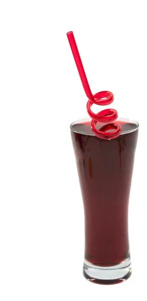 Vaso con zumo rojo aislado — Foto de Stock