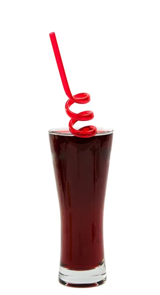 Vidro com suco vermelho isolado — Fotografia de Stock