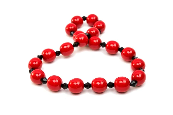Red beads isolated — Stock Photo, Image