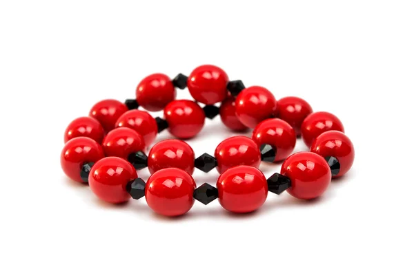 Red beads isolated — Stock Photo, Image