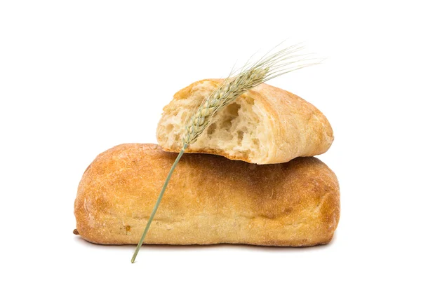 Ciabatta, Italian bread isolated — Stock Photo, Image