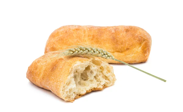 Ciabatta, 고립 된 이탈리아 빵 — 스톡 사진