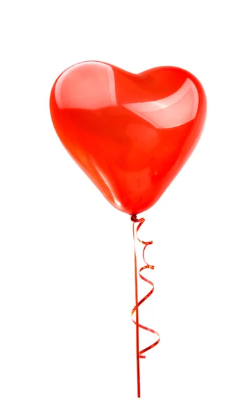Izole kalp kırmızı balon — Stok fotoğraf