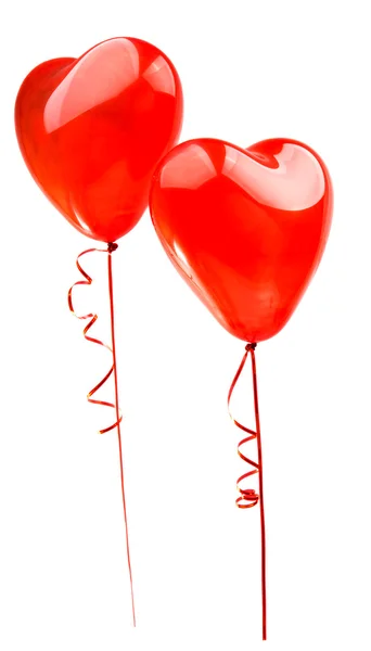 Röd ballong hjärtat isolerade — Stockfoto