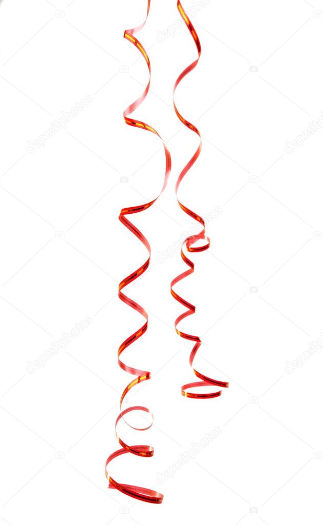 red ribbon serpentine isolated 