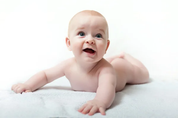 Caucasian baby boy with blue eyes Stock Image