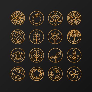 Vector abstract emblem - nature symbols
