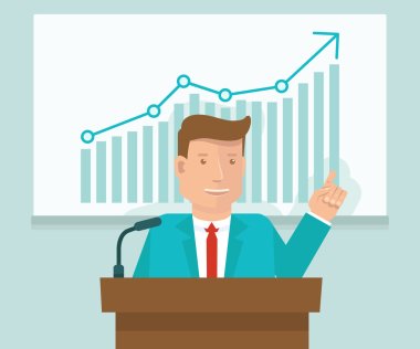 Vector business conference concept in flat style